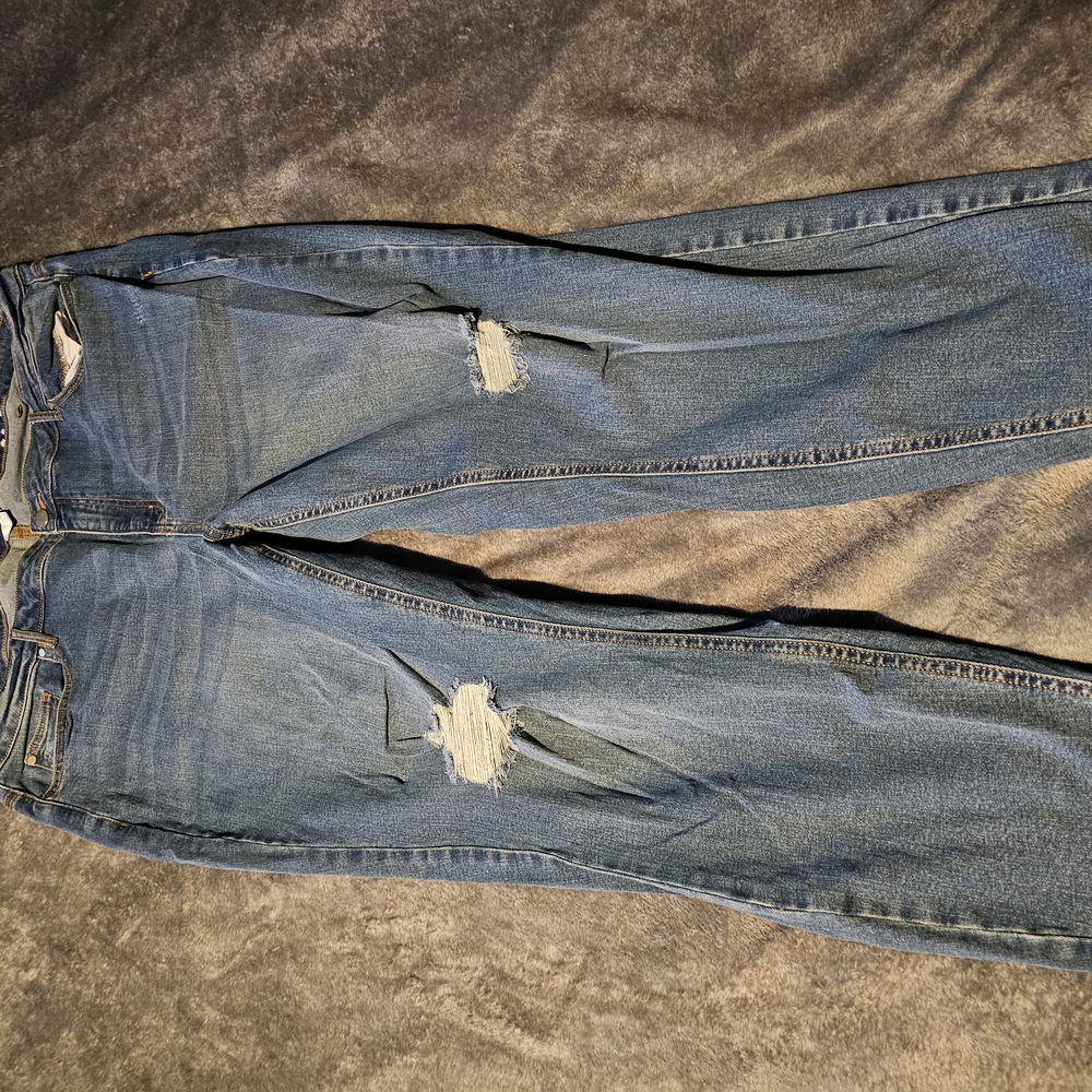 Women's Blue Distressed Jeans